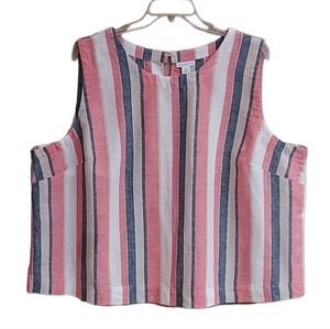 Liz Claiborne Linen Striped Top